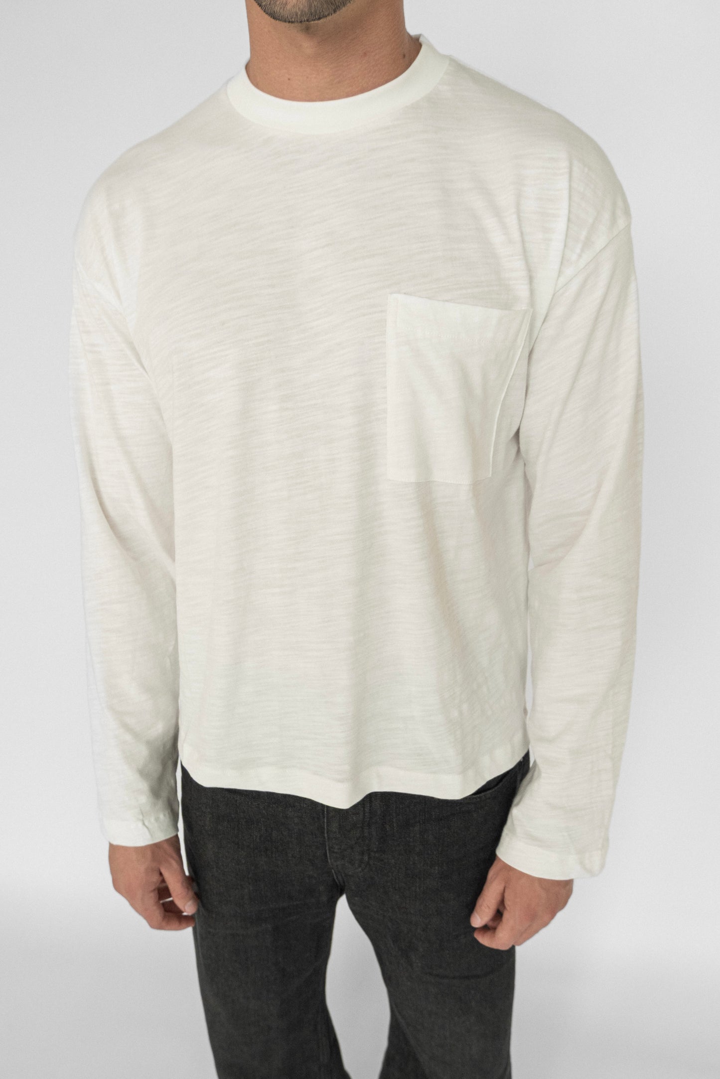 
                  
                    SLUB LONG SLEEVE T-SHIRT WHITE
                  
                