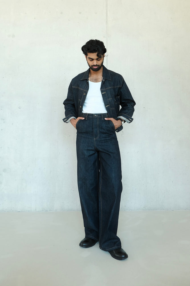 
                  
                    MORGAN SELVEDGE WIDE FIT JEANS INDIGO
                  
                
