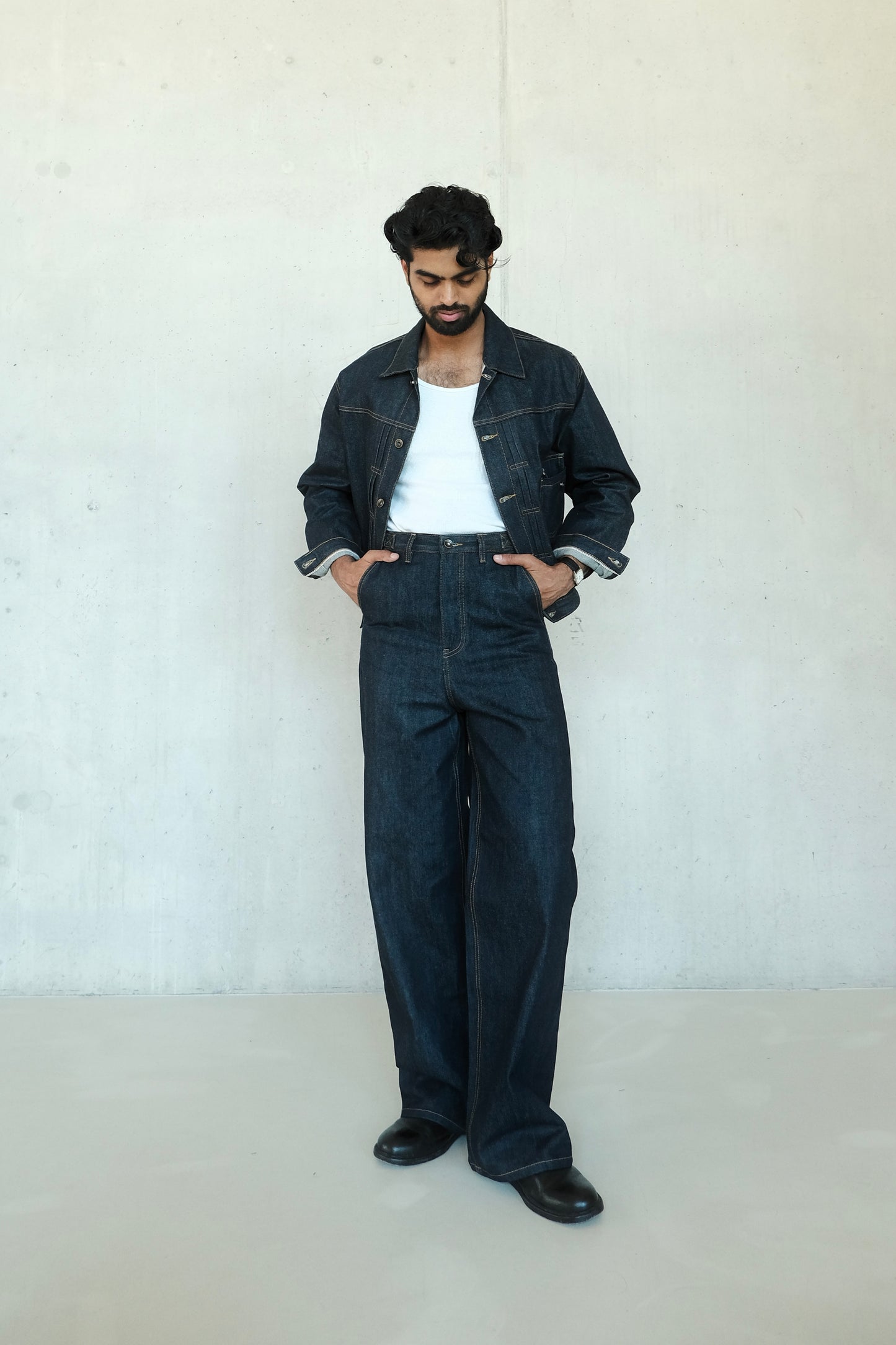
                  
                    MORGAN SELVEDGE WIDE FIT JEANS INDIGO
                  
                