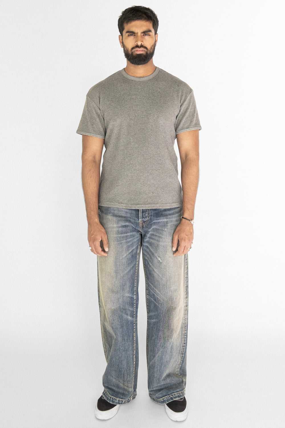 WAFFLE KNIT T-SHIRT GREY