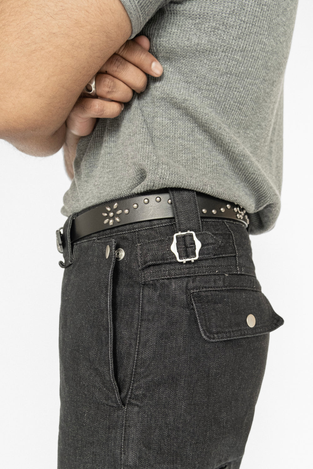 藤*章様 BELVET Leather studded belt XZQTIVE Studded Rivet Belt