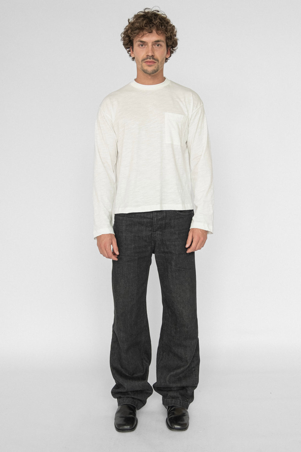 SLUB LONG SLEEVE T-SHIRT WHITE