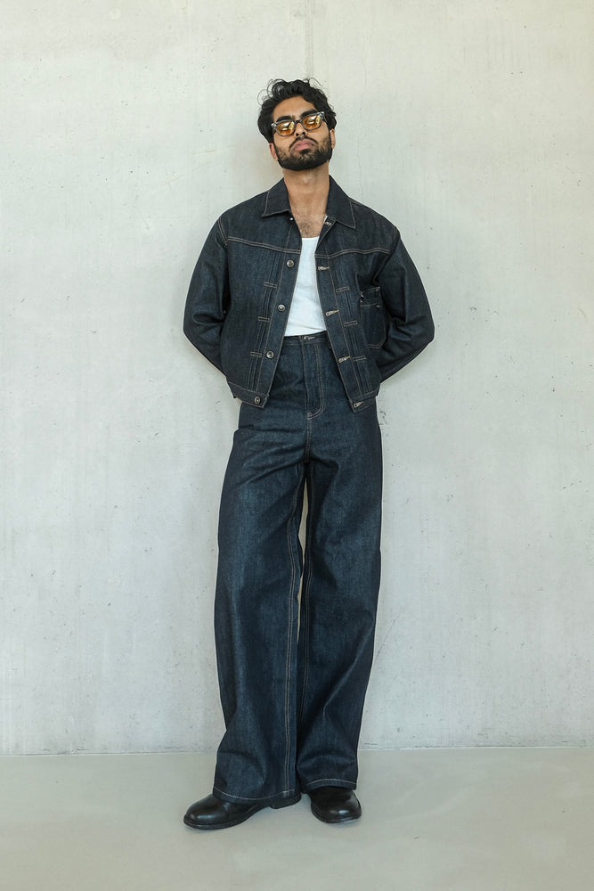 
                  
                    MORGAN SELVEDGE WIDE FIT JEANS INDIGO
                  
                