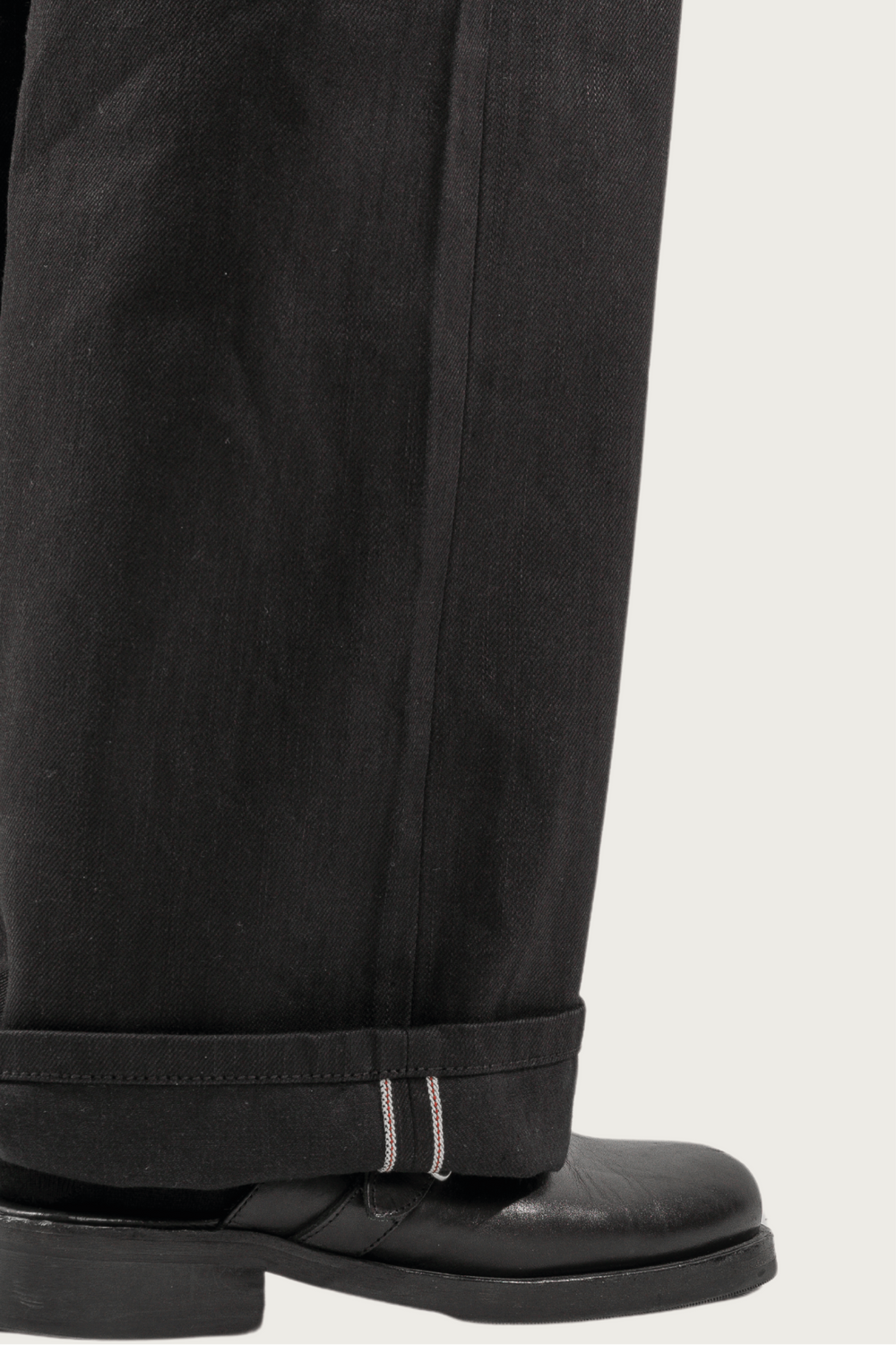 MORGAN SELVEDGE WIDE FIT JEANS JET BLACK – bleeding-indigo