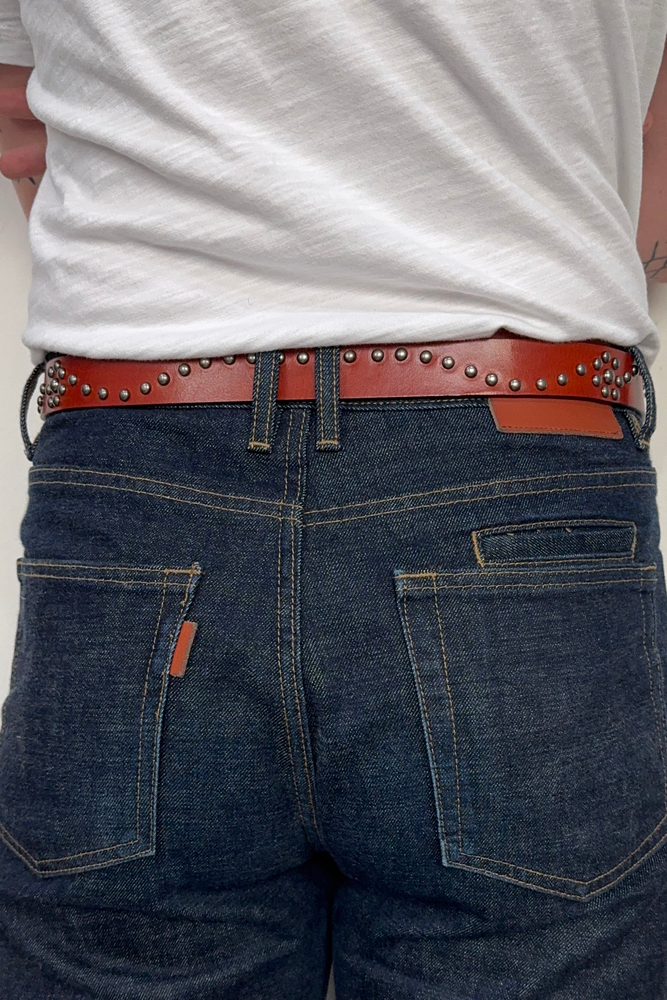 
                  
                    STUDDED BELT COGNAC
                  
                