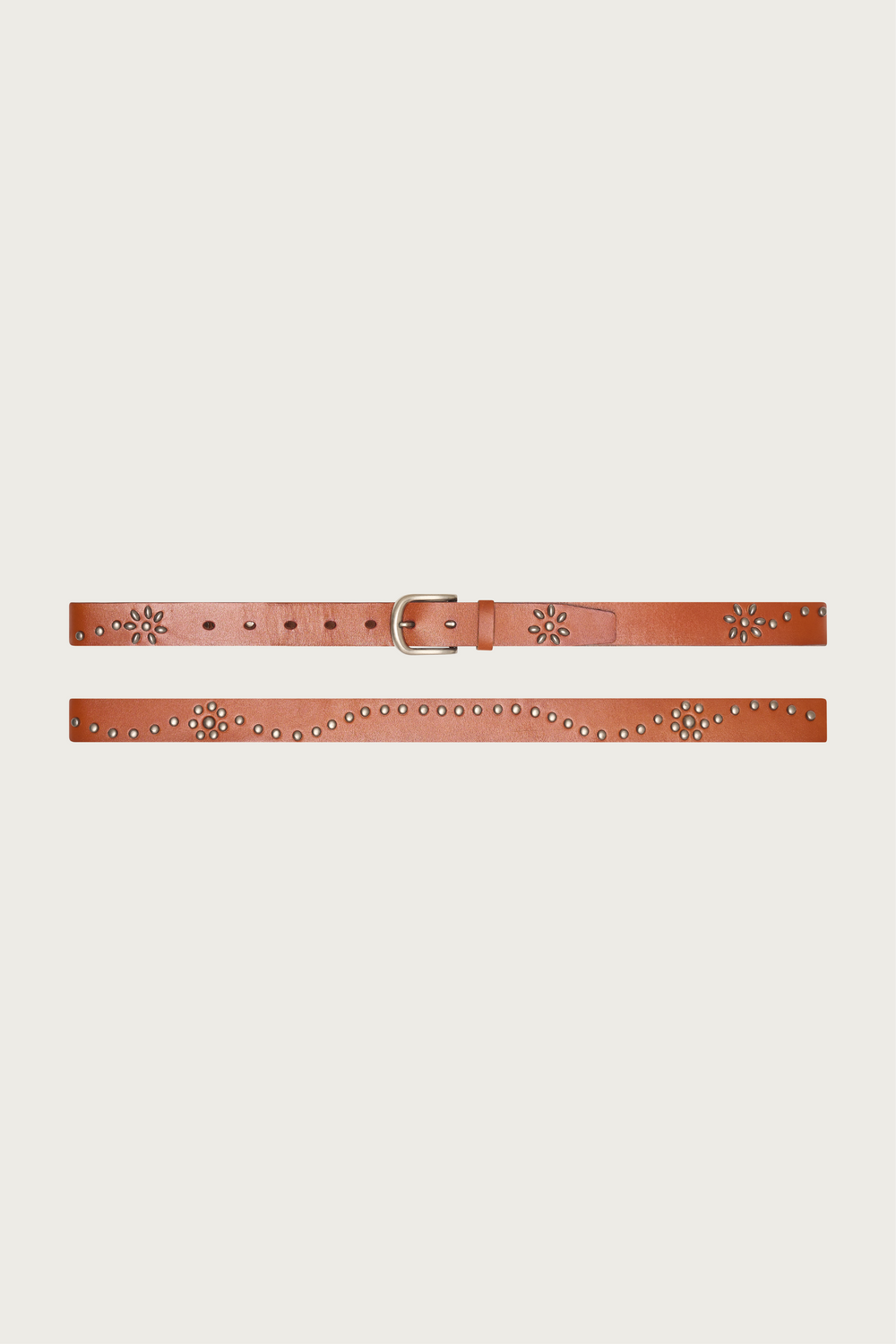 STUDDED BELT COGNAC