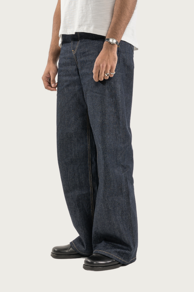 
                  
                    MORGAN SELVEDGE WIDE FIT JEANS INDIGO
                  
                